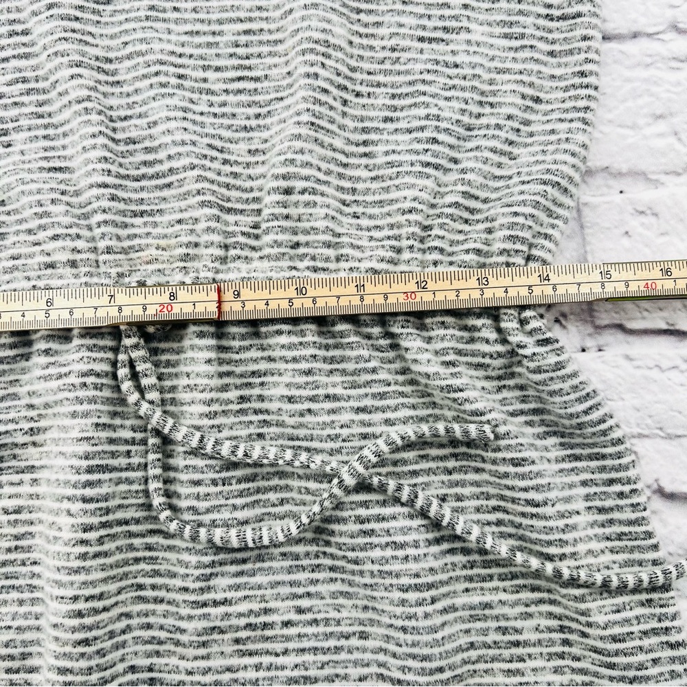Lou & Grey for Loft Striped Midi Dress Size XS Grey White Stripe Super Soft - Picture 7 of 8